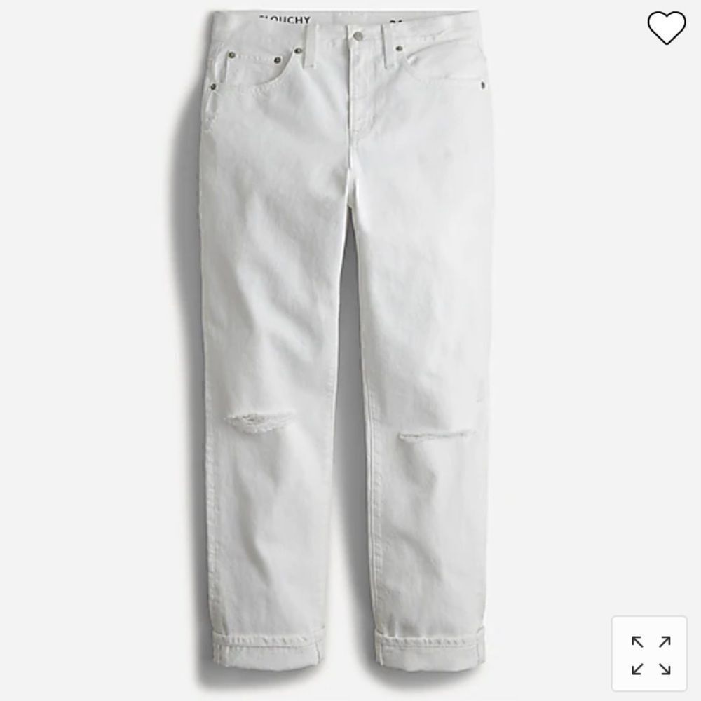 J. Crew Slouchy boyfriend jean in white